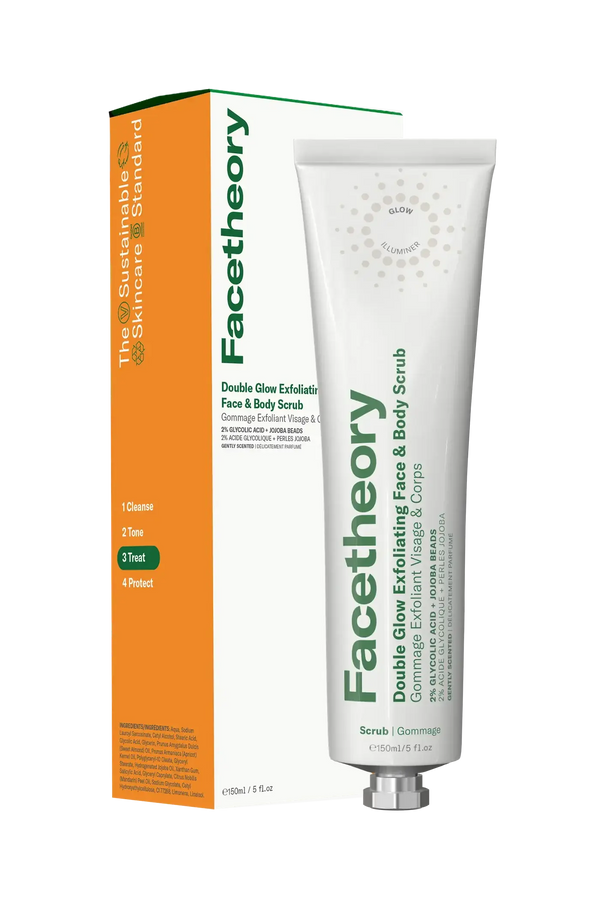 Facetheory Double Glow Exfoliating Face & Body Scrub Gently Scented