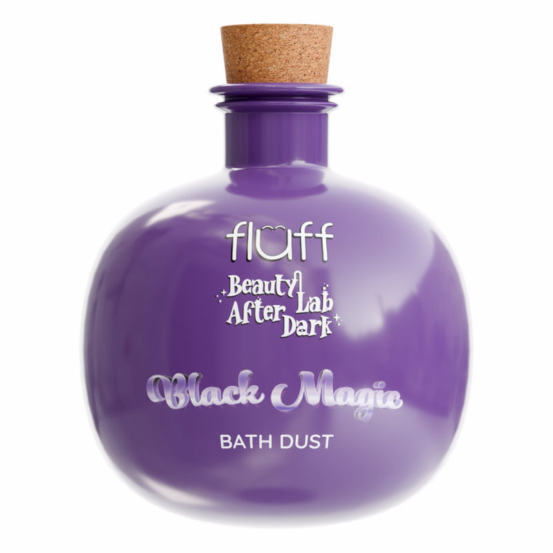 Fluff Beauty Lab After Dark Bath Black Magic Dust, magisch badpoeder met bosbes en druif