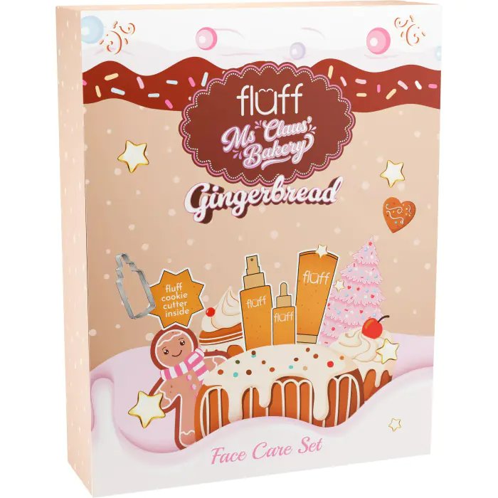 Fluff Ms Claus Bakery Gingerbread, gezichtsverzorgingsset met gingerbread geur