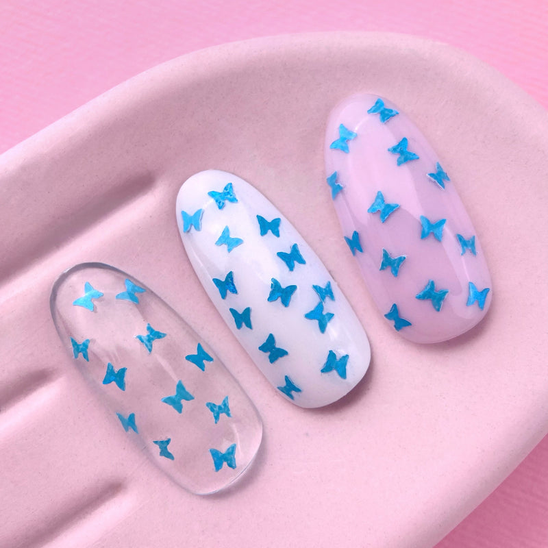 Lunamoon Top Butterfly Blue, gellak top coat met blauwe vlinder glitter