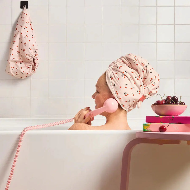 Kitsch Kitsch XL Hair Towel Wrap Cherry Print