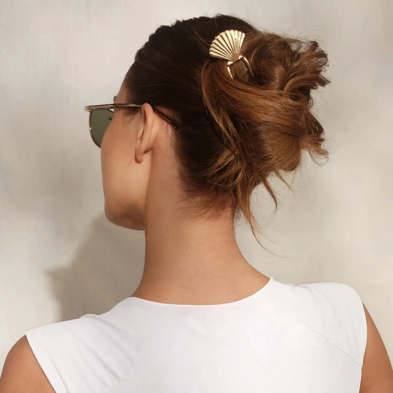 Kitsch Metal Clam Shell French Hair Pin Gold