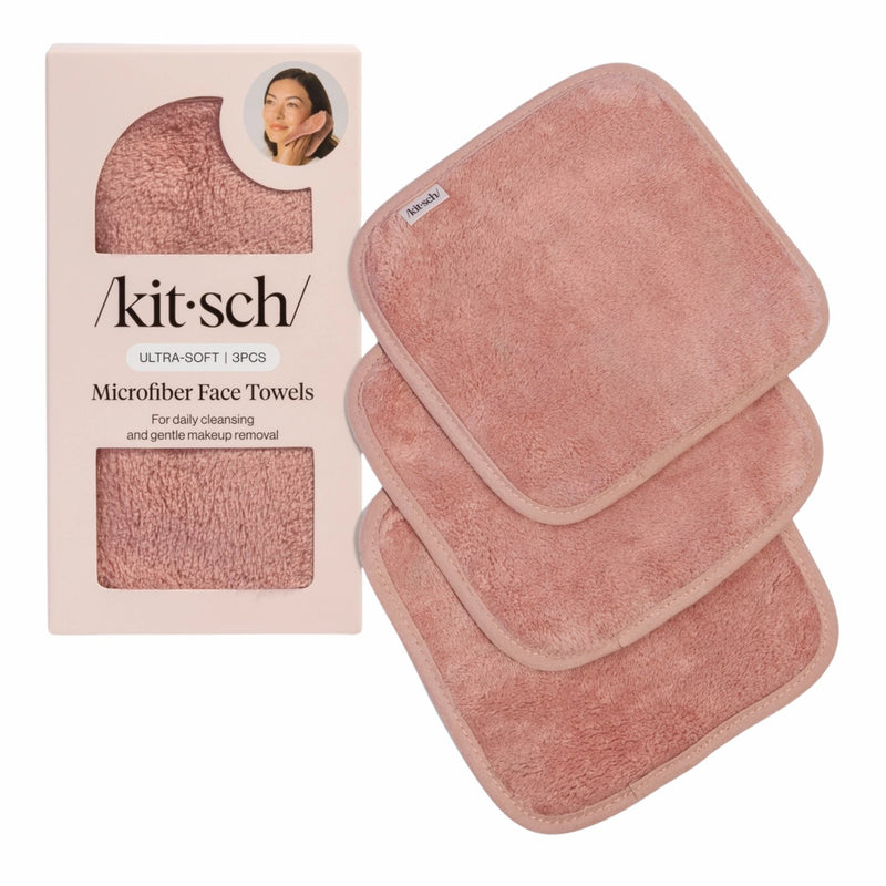 Kitsch Microfiber Face Towels 3pc Set Terracotta 1
