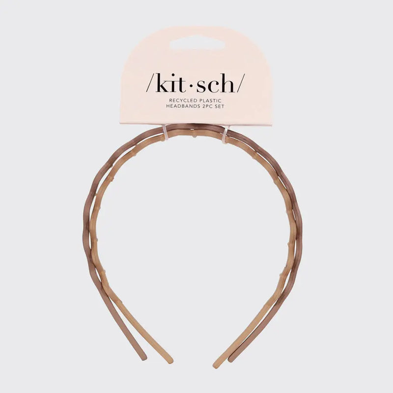 Kitsch Neutral Zig Zag Headbands 2pc