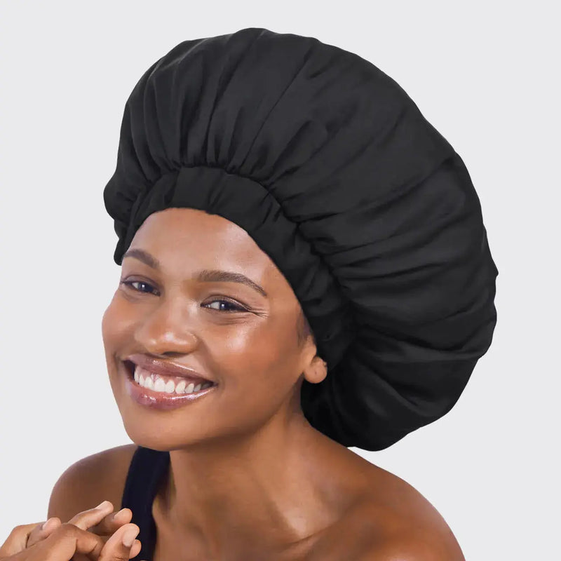 Kitsch Satin Sleep XL Adjustable Bonnet Black