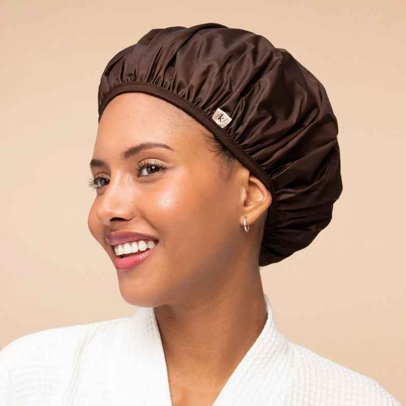 Kitsch Shower Cap Set Terracotta & Brown