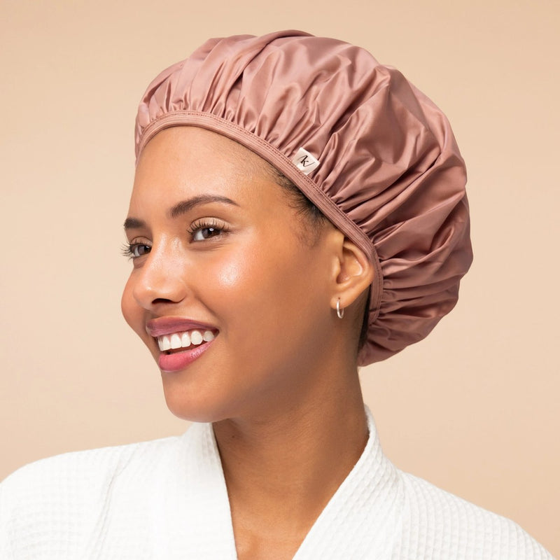 Kitsch Shower Cap Set Terracotta & Brown