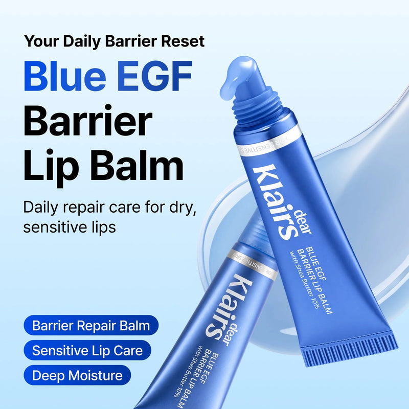 Klairs Blue EGF Barrier Lip Balm, lippenbalsem die de lipbarrière herstelt