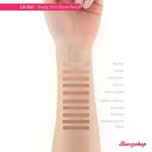 LA Girl Shady Slim Brow Pencil Medium Brown, uitschuifbaar wenkbrauwpotlood met spoolie