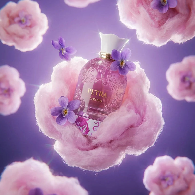Lattafa Petra Viola Eau de Parfum, elegante en verfijnde damesgeur met fruitige en gourmand noten
