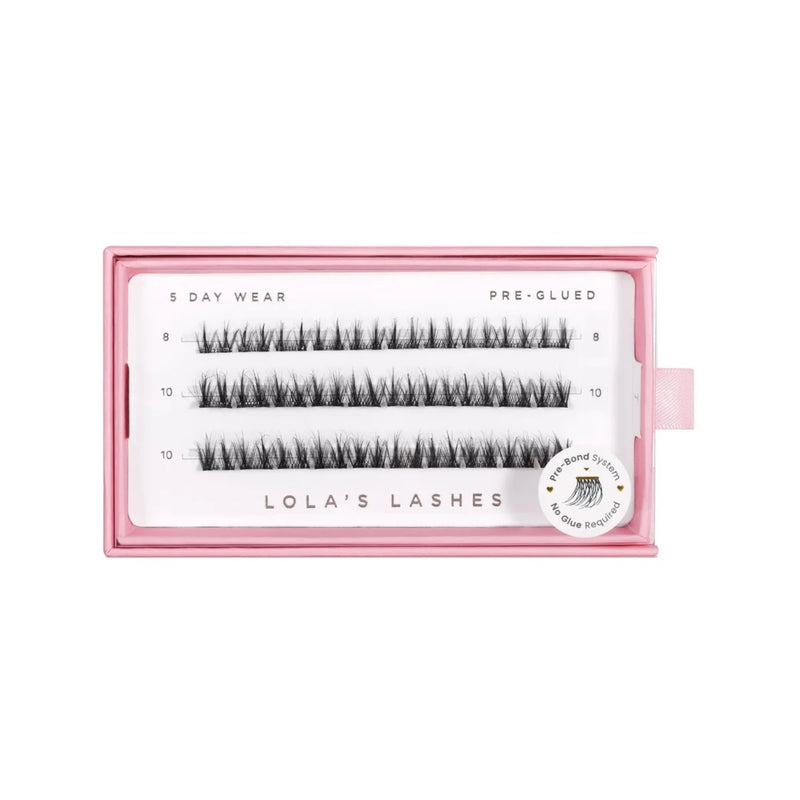 Lola's Lashes Pre-glued Lashes Soft Definition Petite Pack, pre-glued clusterwimpers voor natuurlijke definitie