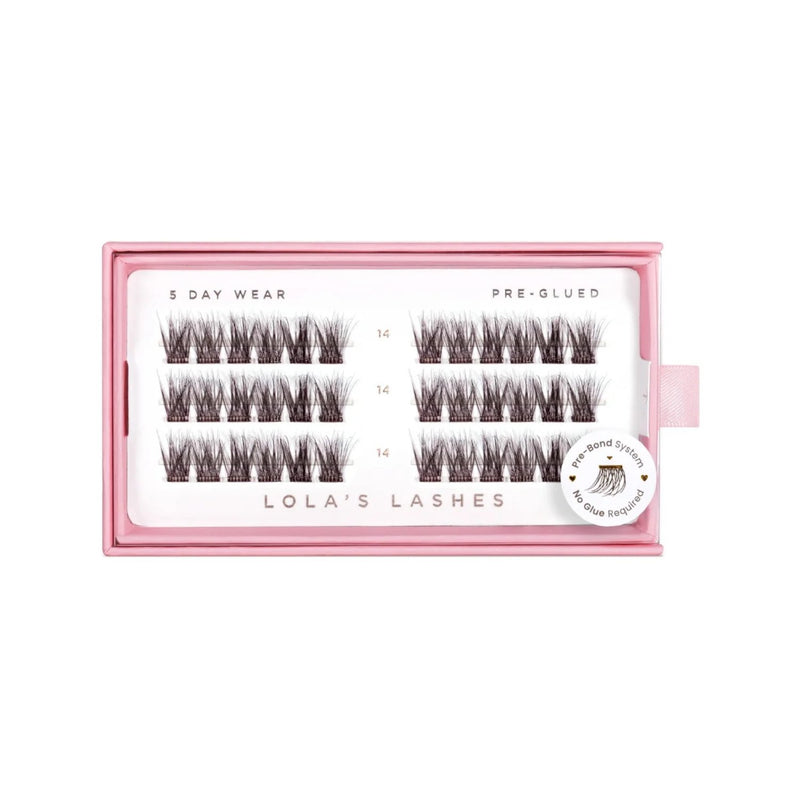 Lola's Lashes Pre-glued Lashes Soft Wisp Brown 14mm, voorgelijmde wimperclusters
