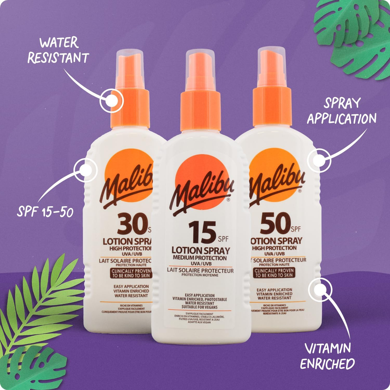 Malibu Suncare SPF 15 Lotion Spray 200 ml.
