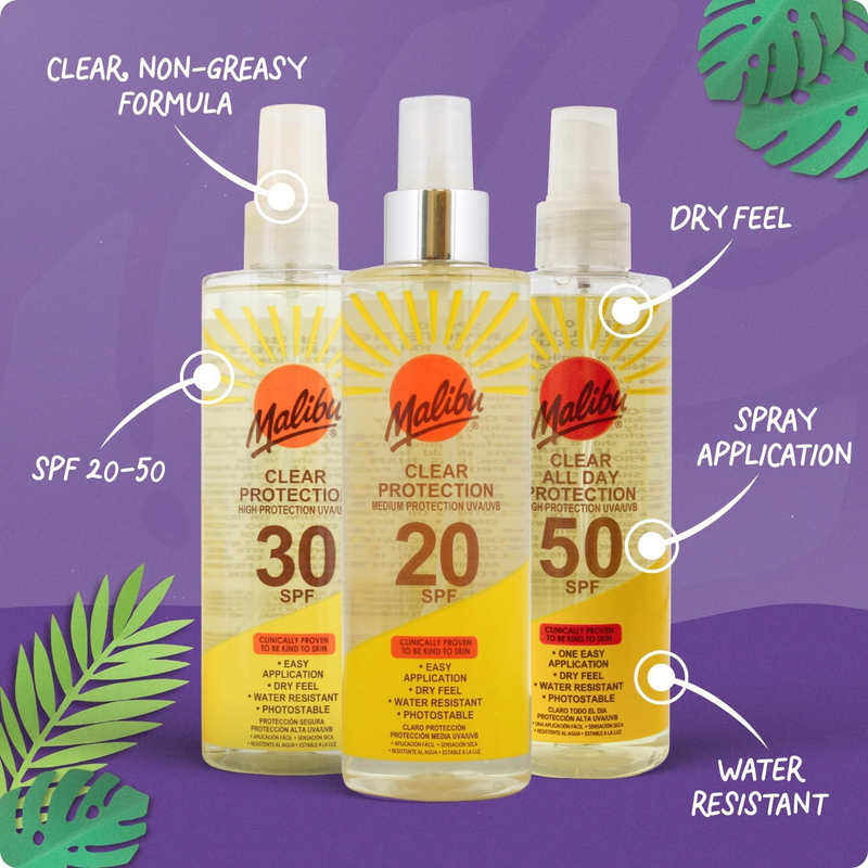 Malibu Suncare SPF 30 Clear Protection Spray Pump 250 ml.
