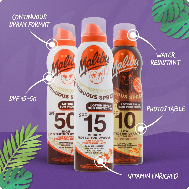 Malibu Suncare SPF 30 Continuous Spray Lotion 175 ml.