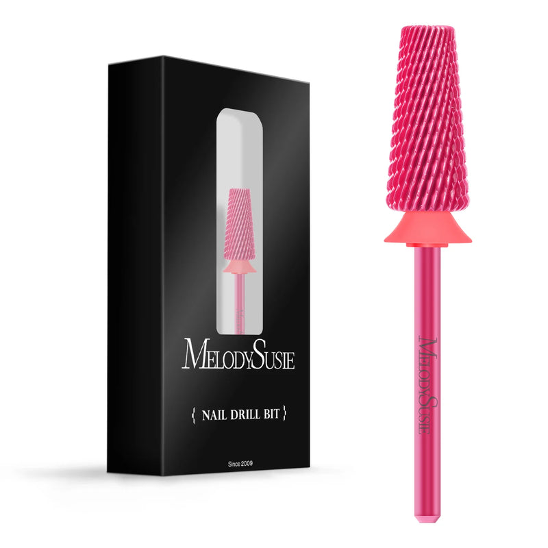MelodySusie 5-in-1 Cross Cut Tungsten Carbide Nail Drill Bits Pink Fine