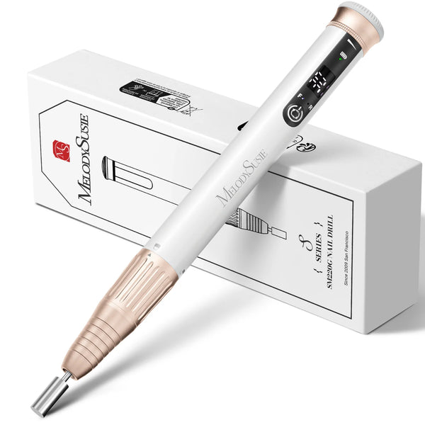 MelodySusie Cordless & Stepless Speed Rechargeable Nail Drill SM220G White
