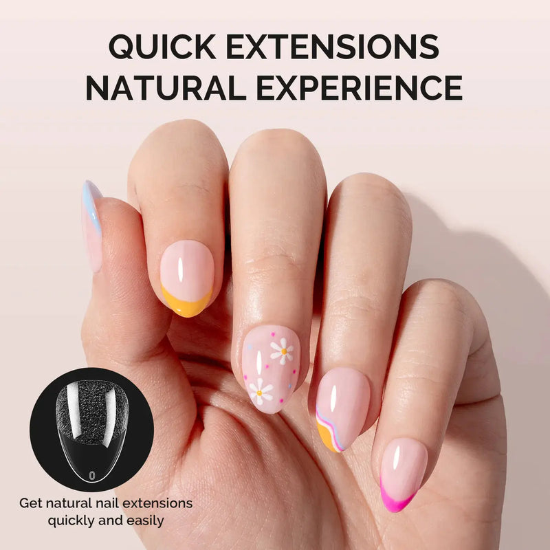 MelodySusie Half Matte Clear Acrylic Full Cover Nail Tips Extra Short Almond