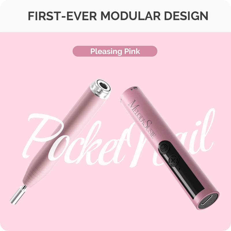 MelodySusie PocketNail PC100GR Innovative Pen-Shaped Portable Nail Drill Modular Version Pleasing Pink