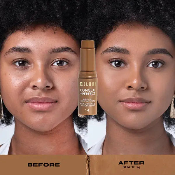 Milani Conceal + Perfect Blur Out Skin Tint 14 Tan Golden Olive, romige foundation stick, foto 2 van 7