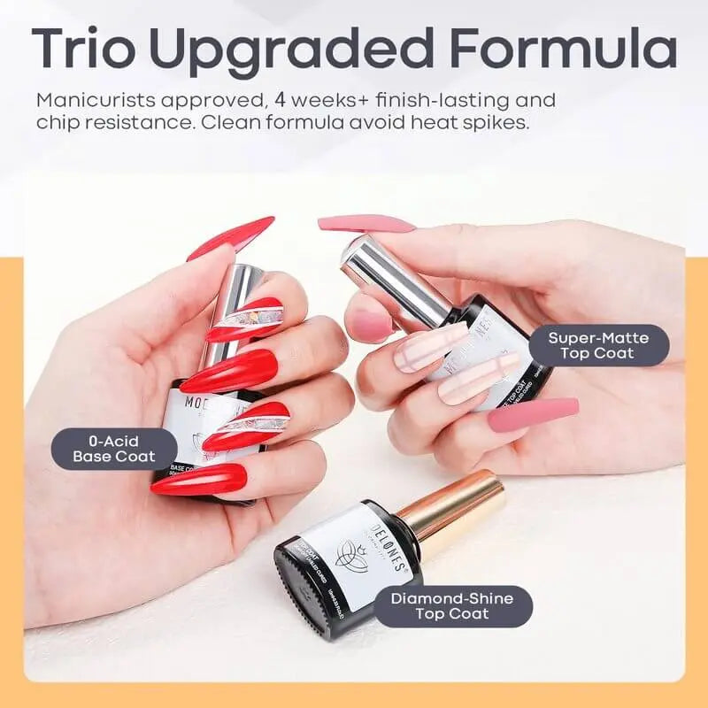 Modelones Matte & Shine Top Coat with Base Gel Set