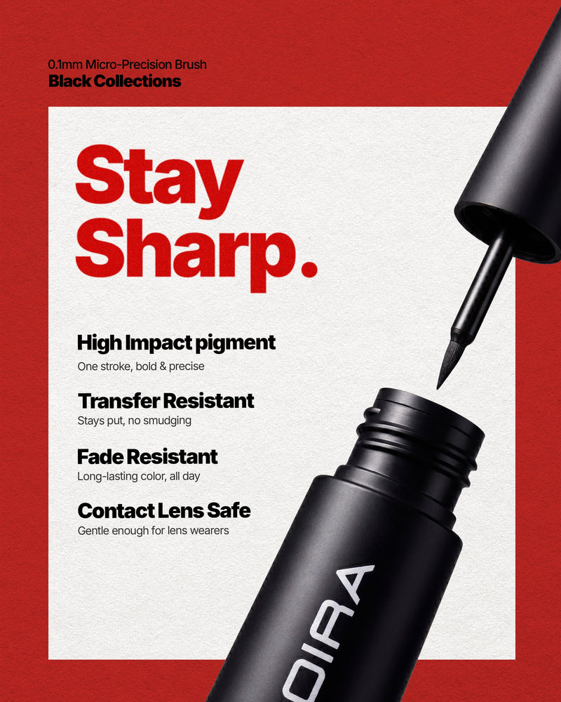 Moira 24HR Ink Dip Liner 001, Black