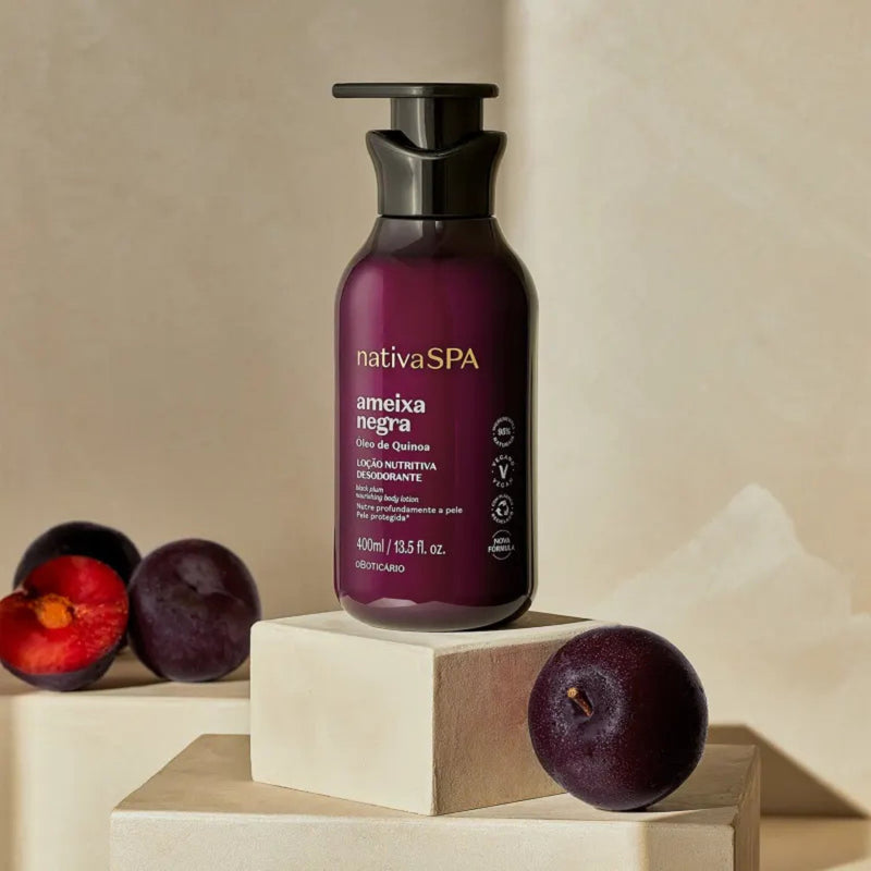 Native Nativa Spa Ameixa Negra Bodylotion in een grote flacon, verzorgende bodylotion voor de huid.
