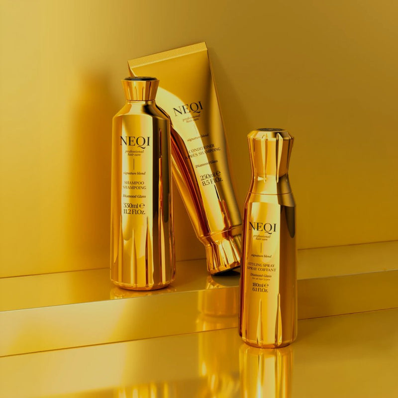 Neqi Xmas Set Diamond Glass Trio, haarverzorgingsset voor glanzend en glad haar