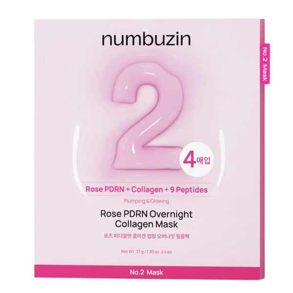 Numbuzin No.2 Rose PDRN Overnight Collagen Mask 4-Pack