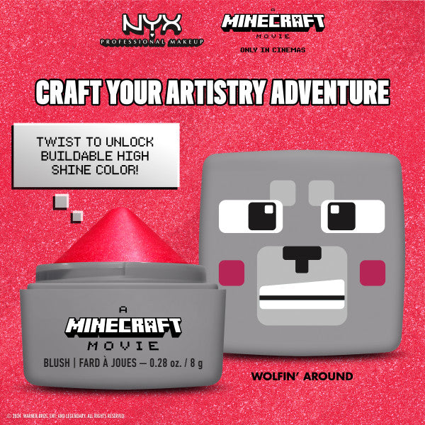 NYX Professional Makeup A Minecraft Movie Cheeky Mob Balms Blush Wolfin' Around