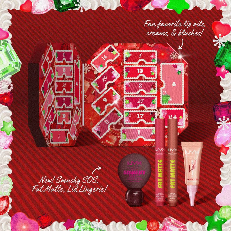 NYX Professional Makeup Bling the Halls Advent Calendar, 24-delige make-up adventskalender, foto 3 van 6