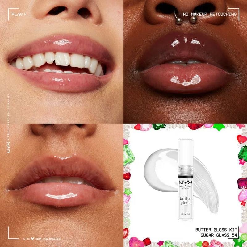 NYX Professional Makeup Bling the Halls Butter Gloss Kit, limited edition lipgloss set, foto 5 van 9