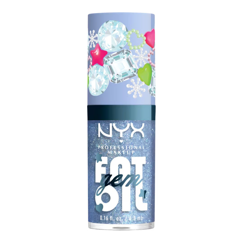 NYX Professional Makeup Bling the Halls Fat Oil Silver Bling, hydraterende lipolie met zilveren glans, foto 6 van 6