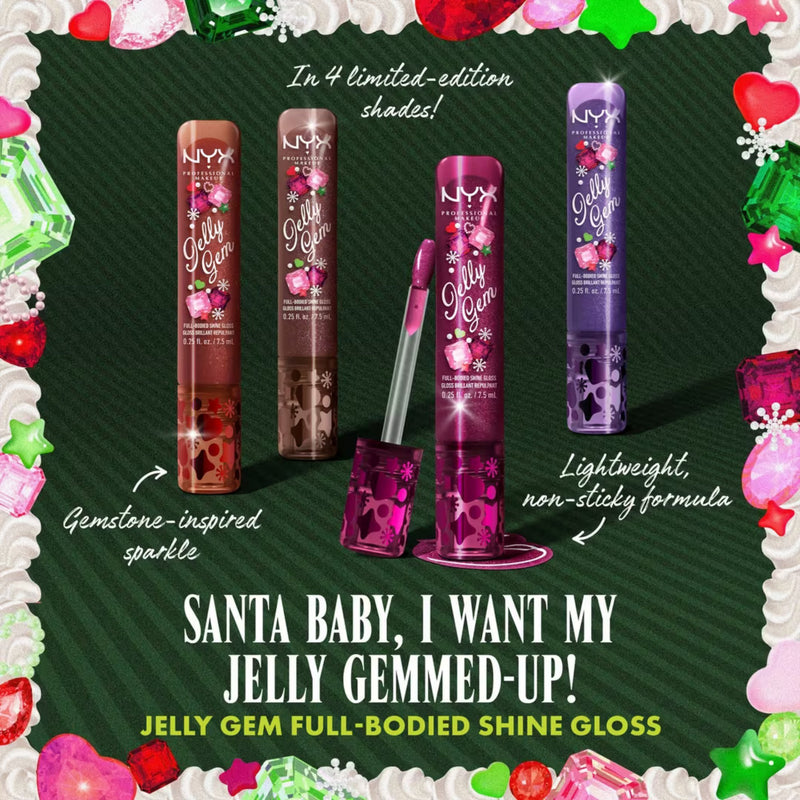 NYX Professional Makeup Bling the Halls Jelly Gem 02, high shine lipgloss met glitter, foto 5 van 7
