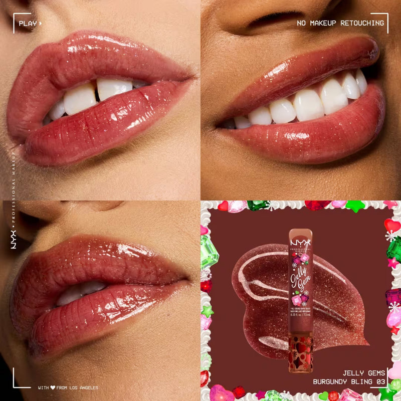 NYX Professional Makeup Bling the Halls Jelly Gem 03, lipgloss met multidimensionale sparkle, foto 2 van 7