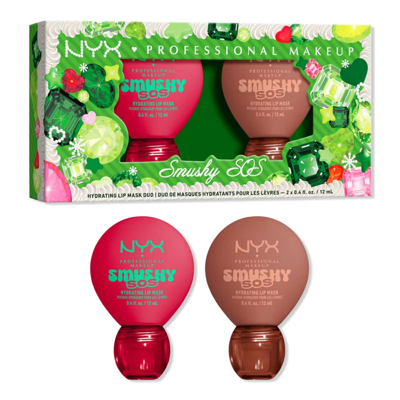 NYX Professional Makeup Bling the Halls Smushy SOS Kit, duo-set lip balsems