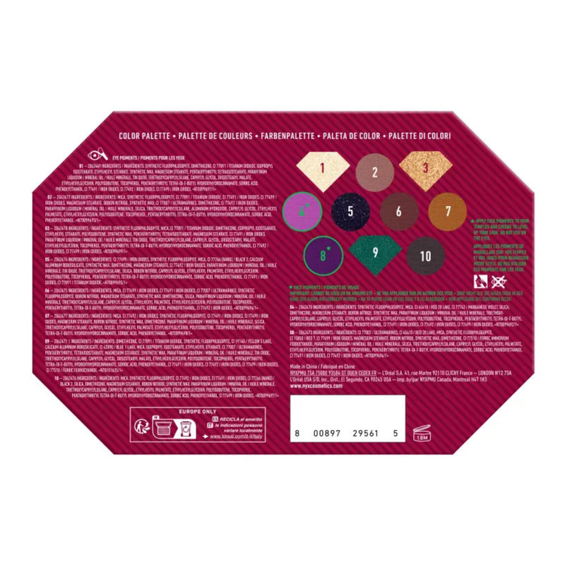 NYX Professional Makeup Bling the Halls Sweet Gem Eyeshadow Palette, oogschaduwpalette voor feestelijke looks, foto 6 van 6