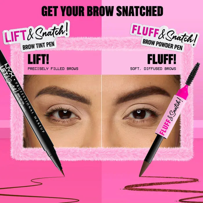 NYX Professional Makeup Fluff N Snatch Powder Pen Cool Ash Brown, wenkbrauwpen met cream-to-powder formule