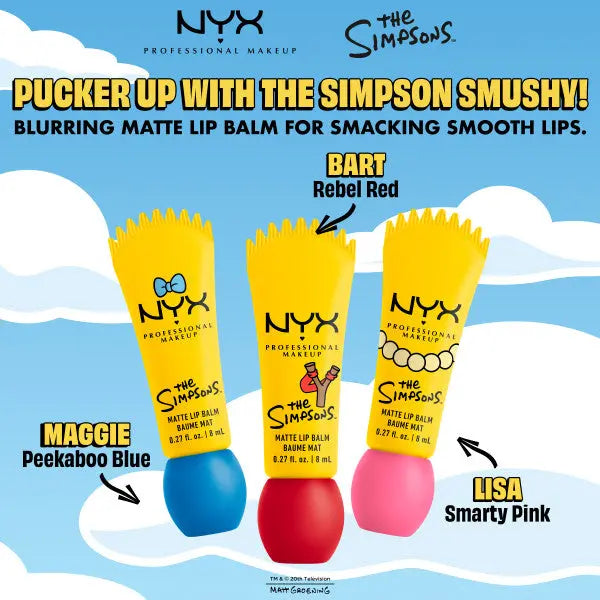 NYX Professional Makeup Simpson Smushy Blurred Finish Matte Lip Balm Maggie Peekaboo Blue
