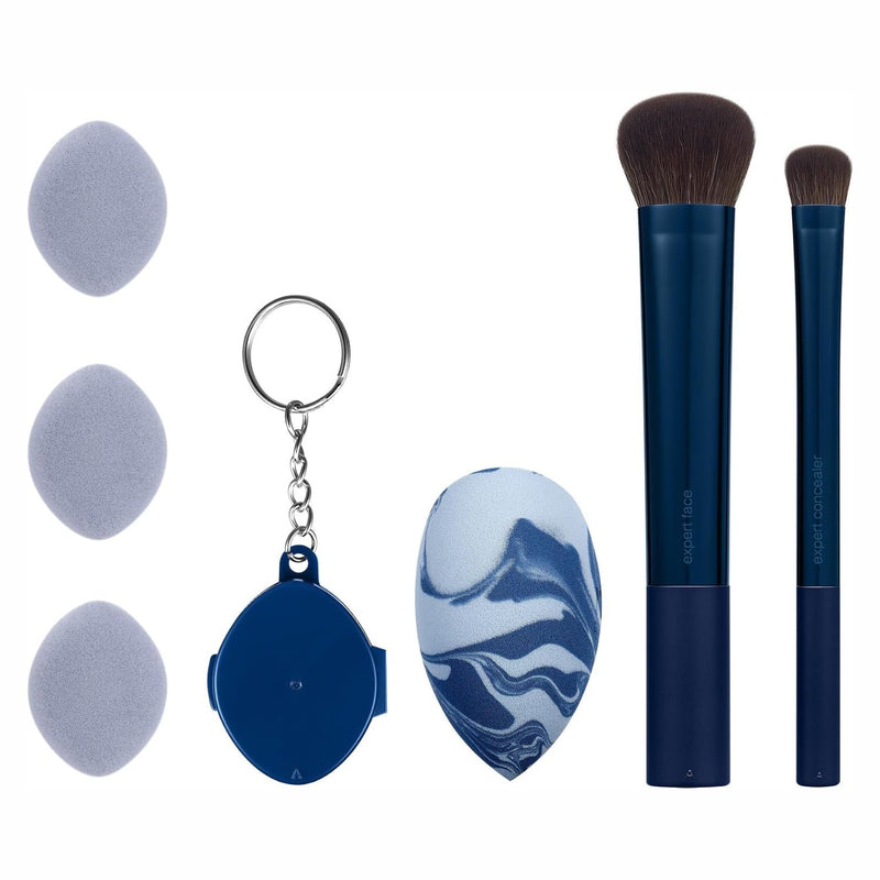 Real Techniques Best Basics Gift Set, make-up kwasten en sponsjes voor foundation, concealer en poeder.