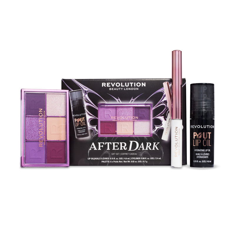 After Dark Giftset with the box and the three products next to it