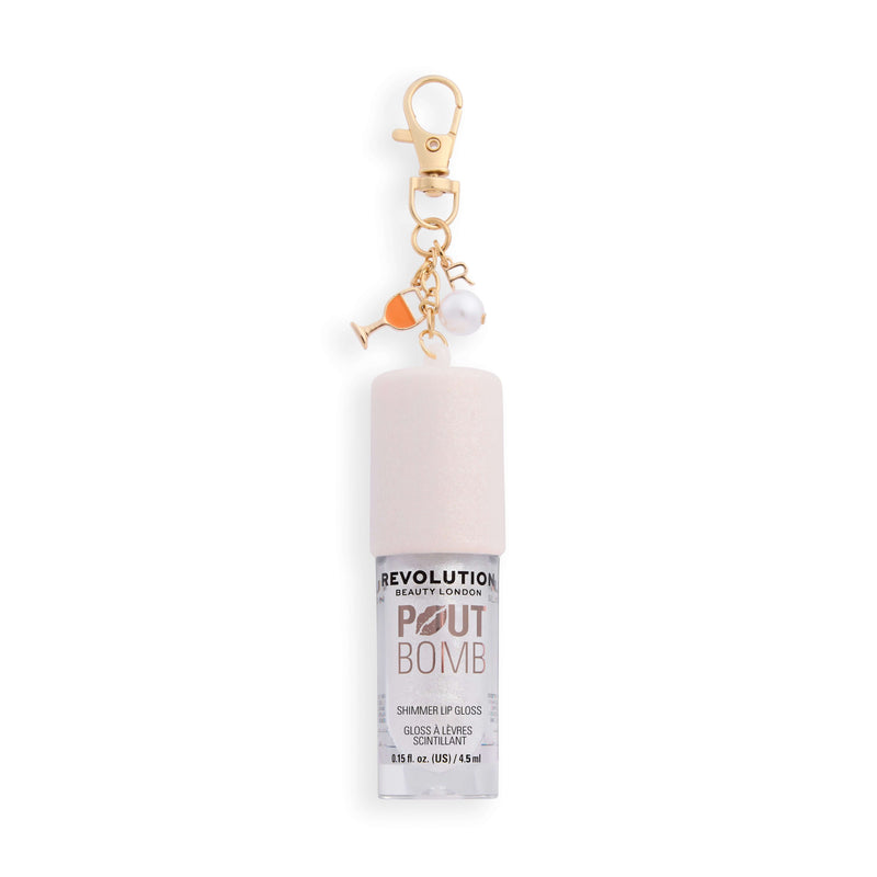 Revolution Pout Bomb Frosted Glaze, holografische shimmer lipgloss met perzikgeur, foto 4 van 4