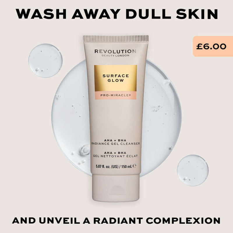 Revolution Pro Miracle Surface Glow AHA + BHA Radiance Gel Cleanser