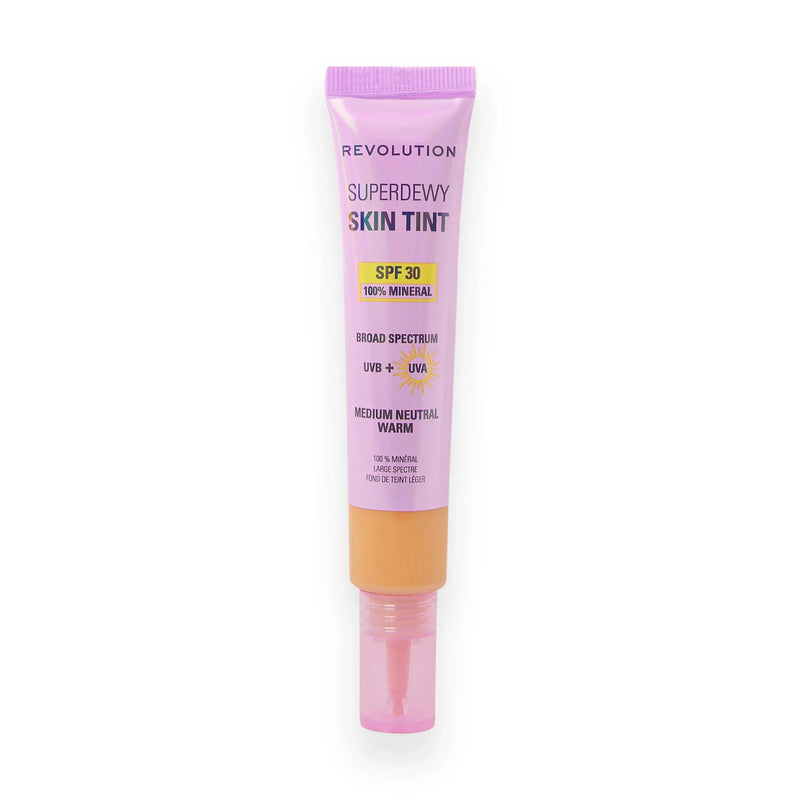 Revolution Superdewy SPF30 Skin Tint Medium Neutral Warm, lichtgewicht foundation met SPF30