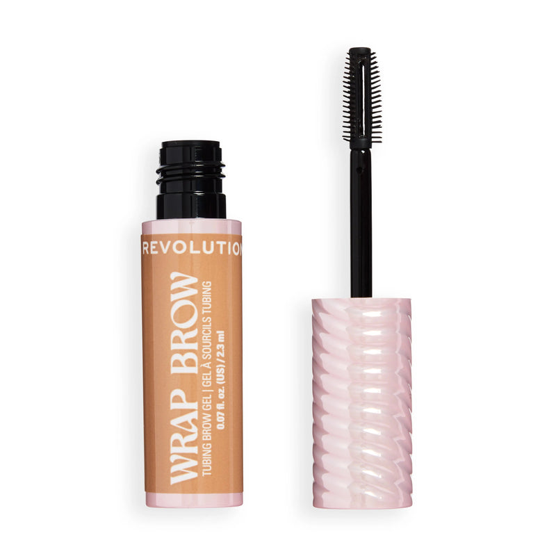 Revolution Wrap Brow Cool Medium Brown, wenkbrauwgel voor vorm, fixatie en kleur.