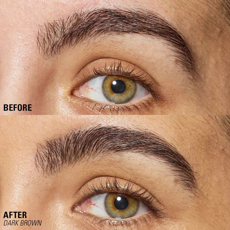 Revolution Wrap Brow Dark Brown, tubing wenkbrauwgel voor vorm, fixatie en kleur.