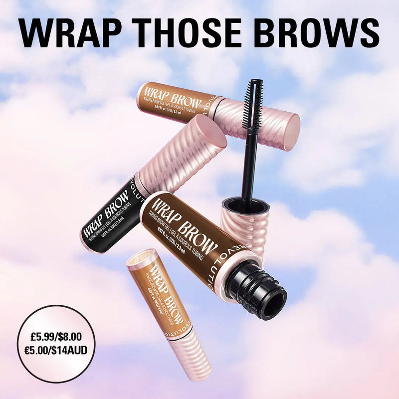 Revolution Wrap Brow Cool Medium Brown, wenkbrauwgel voor vorm, fixatie en kleur.