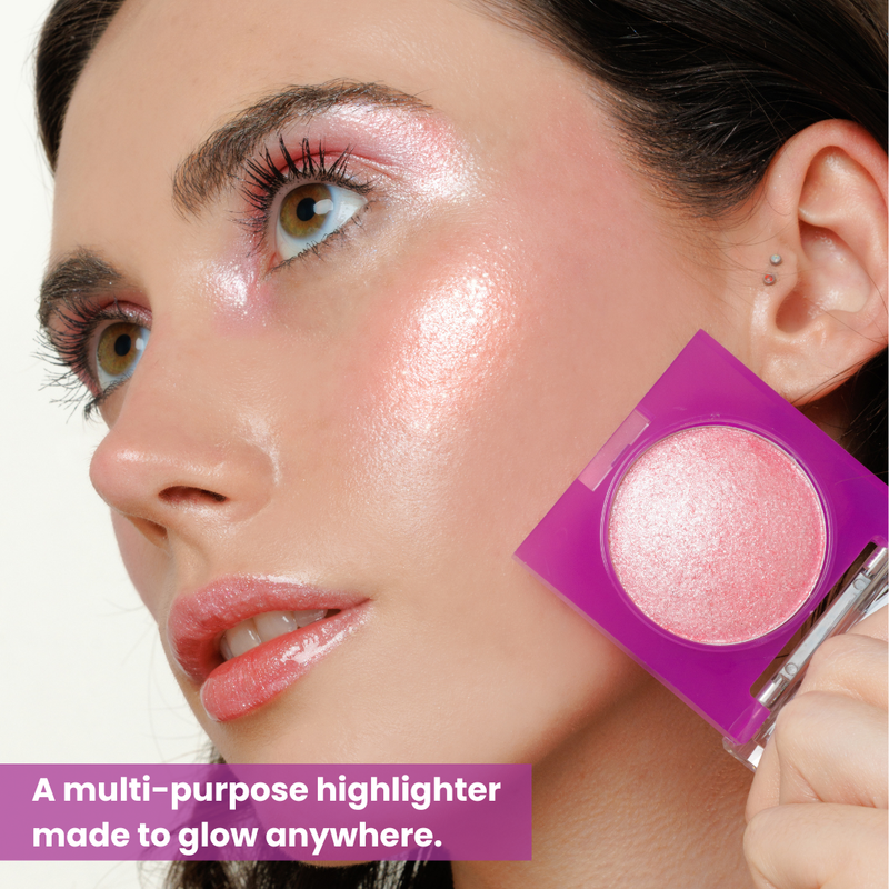 Rude Cosmetics The Glow Up! Diamond Highlighter Pink Mirage, diamond-sparkle highlighter, foto 2 van 6