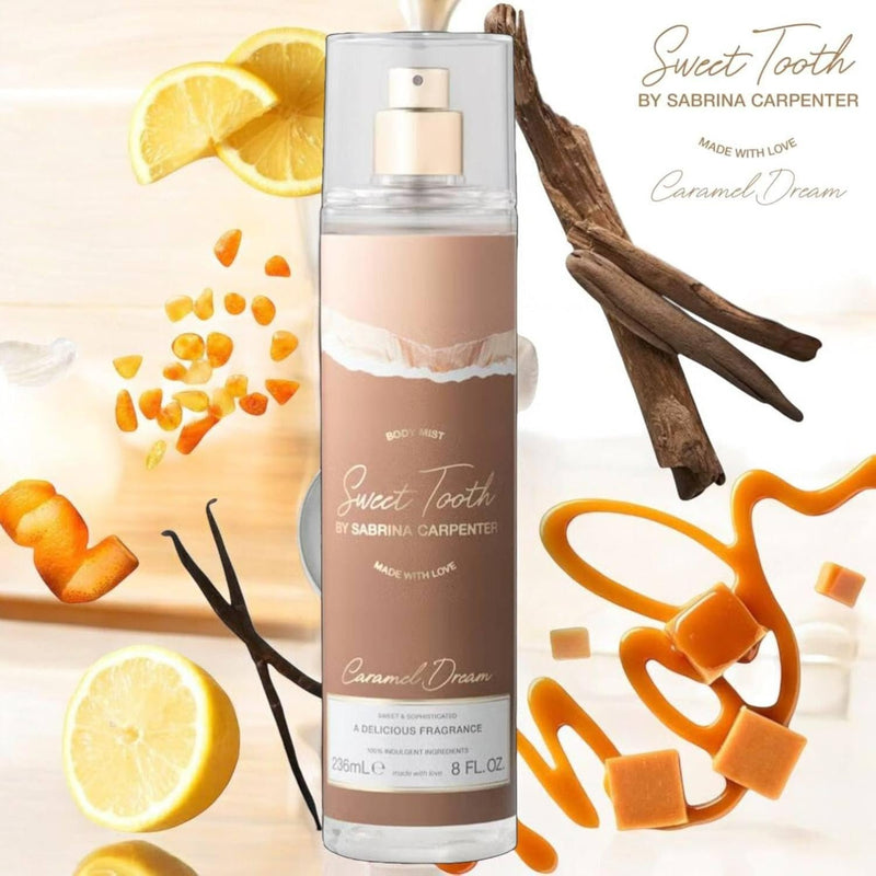 Sabrina Carpenter Caramel Dream Body Mist, zoete gourmand parfum, foto 2 van 2