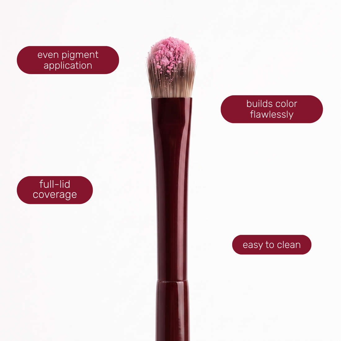 Brush head of the Boozyshop Flawless Shader Brush with text labels about how to use it